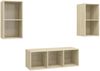 vidaXL 3-tlg. TV-Schrank-Set Sonoma-Eiche Spanplatte [3079739] Bild 2