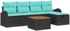 vidaXL Garten-Sofa-Set mit Kissen 6 pcs Schwarz Poly Rattan 3360840 Bild 2