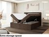 MEBLINI Boxspringbett ZLATAN 180x200 cm mit Bettkasten - H4/Braun Webstoff Polsterbett - Doppelbett mit Topper & Taschenfederkern-Matratze Bild 5