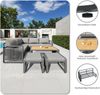 Merax Garten Loungesessel Set für 6-7 Personen, Handgewebtes Seil-Gartensofa, Wetterfeste Eckgarnitur & Liege aus Eisen, inkl. weicher Sitz und Rückenpolster, verstellbare Füße, Grau Bild 5