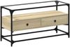 vidaXL TV-Schrank mit Glasplatte Sonoma-Eiche 98x35x51cm Holzwerkstoff 846065 Bild 2