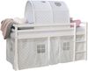 Hochbett mit Lattenrost 90x200 cm Kinderbett Tunnel Vorhang grau Sterne Holz Kiefer Jugendbett Bild 5