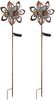 2er Set Solar Gartenstecker Windrad mit Erdspieß in Kupfer & Blau, Höhe 92cm Bild 2