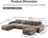 Flieks Modulares Sofa 4-Sitzer mit 2x Hocker, Cloud Sofa mit runden Armlehnen, Chenille weich, rahmenlos bodennah, Lounge Sofa, Braun Bild 4