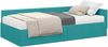 vidaXL Eckbettgestell mit Matratze Sonstiges 2 pcs Türkis Samt 3393622 Bild 2