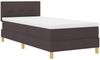 vidaXL LED Boxspringbett mit Kopfteil Dunkelbraun 100 x 200 cm Stoff 3342418 Bild 2