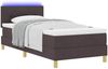 vidaXL LED Boxspringbett mit Kopfteil Dunkelbraun 100 x 200 cm Stoff 3342418 Bild 3