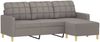 vidaxl 3-Sitzer-Sofa mit Hocker 180 cm Stoff , Taupe Bild 3