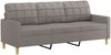vidaxl 3-Sitzer-Sofa mit Hocker 180 cm Stoff , Taupe Bild 4