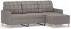 vidaxl 3-Sitzer-Sofa mit Hocker 180 cm Stoff , Taupe Bild 2