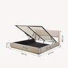 LED Polsterbett Tröstiar mit Matratze 180x200 cm Beige [en. casa] Bild 3