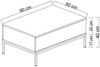 Dmora Wohnzimmertisch Vespero, Niedriger Wohnzimmertisch, Kaffeeregal, Couchtisch für Sofa, 90x60h40 cm, Weiß und Schwarz Bild 3