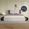 Polsterbett 160x200 cm mit kabelloser Ladestation, USB/Typ-C-Anschluss & 4 Schubladen, Beige mit Stauraum Bild 5