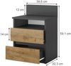 Nachttisch Monty Anthrazit/Goldkraft Eiche 2er Set Vicco Bild 2