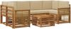 vidaXL Outdoor-Sofagarnitur 7 pcs Natur und Beige Massivholz Akazie 3384089 Bild 2