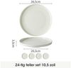 JIWOO Teller 4er Ø26,5cm, Frühstücksteller Salatteller Steakteller Dessertteller, (24 St), Keramik Tellerset Weiß Mikrowellen spülmaschinenfest Ø26,5 cm Bild 2