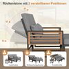 i@home Gartenlounge-Set Modulares Sofa-Bett mit verstellbarer Rückenlehne & Glastisch, (5-tlg, 2-in-1 Outdoor-Sofa), für Garten, Terrasse & Pool Bild 2