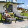 i@home Gartenlounge-Set Modulares Sofa-Bett mit verstellbarer Rückenlehne & Glastisch, (5-tlg, 2-in-1 Outdoor-Sofa), für Garten, Terrasse & Pool Bild 5