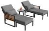 i@home Gartenlounge-Set Modulares Sofa-Bett mit verstellbarer Rückenlehne & Glastisch, (5-tlg, 2-in-1 Outdoor-Sofa), für Garten, Terrasse & Pool Bild 4