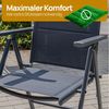 ONDIS24 Gartenstuhl Hochlehner Aluminium Klappsessel Vinoro Deluxe Gartensessel (6 St), UV-beständig Bild 3