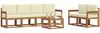 vidaXL Outdoor-Sofagarnitur mit Kissen 7 pcs Natur und Creme 3366033 Bild 3