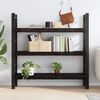 vidaXL Wandregal Dunkelbraun 120x40x(2-6)cm Massivholz Eiche Behandelt 363815 Bild 2