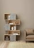 Dmora Bücherregal Acetosella, Büroregal, Mobiler Buchhalter, Bücherbrett, 96x32 h166 cm, Eiche und Zement Bild 2