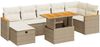 vidaXL 5-tlg. Garten-Sofagarnitur mit Kissen Beige Poly Rattan 3328122 Bild 2