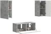 vidaXL TV-Schrankset Wandmontiert 6 pcs Beton Grau Holzwerkstoff 3409063 Bild 3