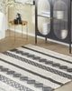 Teppich Wolle beige grau 160 x 230 cm geometrisches Muster Kurzflor DAVUTLAR Bild 3