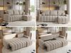 Universelles Ecksofa in Streifen genäht mit Schlaffunktion und Bettkasten, modern Stil - KIRASSO - Beige Stoff Bild 2