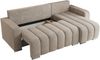 Universelles Ecksofa in Streifen genäht mit Schlaffunktion und Bettkasten, modern Stil - KIRASSO - Beige Stoff Bild 5