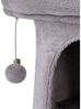 lionto Kratzbaum für Katzen mit Höhle & 2 Plüschballen inkl. Glöckchen, Höhe 60 cm, Katzenbaum mit robustem Sisalseil & weichem Plüsch, gemütliche Liegefläche, für kleine & große Katzen, hellgrau Bild 3