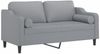 vidaXL 2-Sitzer-Sofa mit Zierkissen Hellgrau 140 cm Stoff 3200845 Bild 3