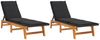 vidaXL Sonnenliegen mit Auflagen 2 Stk. Poly Rattan Massivholz Akazie 319725 Bild 2