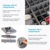 Intirilife Aufbewahrungsbox (Set, 6 St, 2x4-Fach Boxen 33 x 26 x 11, 6x16-Fach Boxen 28.5 x 26 x 11 cm), Ordnungssystem Organizer Set für Schubladen aus Vlies für Unterwäsche Bild 3