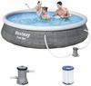 396x84 Swimmingpool Rund Rattan Optik + Filterpumpe Bestway Fast Set Pool Bild 5