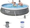 396x84 Swimmingpool Rund Rattan Optik + Filterpumpe Bestway Fast Set Pool Bild 4