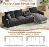 i@home Ecksofa L-förmiges Sofa, 3-Sitzer Sofa, ausklappbarer Couchtisch mit zwei Getränkehaltern, 1 USB und 1 Typ-C Bild 3