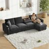 i@home Ecksofa L-förmiges Sofa, 3-Sitzer Sofa, ausklappbarer Couchtisch mit zwei Getränkehaltern, 1 USB und 1 Typ-C Bild 5