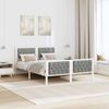 vidaXL Bettrahmen Hellgrau 140 x 190 cm Massives Kiefernholz 3394297 Bild 4