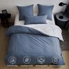SOULFUL Bettwäsche 135x200 Set - Baumwolle Denim Blue Stone Washed Bild 4