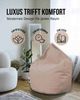 PATCH HOME Sitzsack Tropfenform – Jumbo – Beige, bequemer Sitzsack aus Luxus-Polyester-Gewebe, bereits befüllt Bild 5