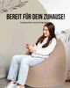 PATCH HOME Sitzsack Tropfenform – Jumbo – Beige, bequemer Sitzsack aus Luxus-Polyester-Gewebe, bereits befüllt Bild 2