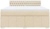 vidaXL Boxspringbett mit Matratze Creme 180x200 cm Stoff 3287159 Bild 4