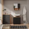 Badmöbel-Set Irma Anthrazit mit Wabenstruktur 3 Teile, mit Unterschrank 60 cm Vicco Bild 4