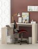 Dmora Schreibtisch Kyarr, Mehrzweckschreibtisch, Bürotisch für PC, Eckschreibtisch, 112x101 h77 cm, Eiche und Weiß Bild 5
