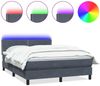 vidaXL Boxspringbett mit Matratze & LED Dunkelgrau 160x210 cm Samt 3316792 Bild 2