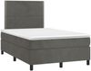 Boxspringbett mit Matratze & LED Samt Dunkelgrau 120x200 cm, Härtegrad: H2 [3136054] Bild 3