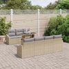 vidaXL Gartensofa-set mit Kissen 8 pcs Beige und Hellgrau Poly-Rattan 3348946 Bild 3